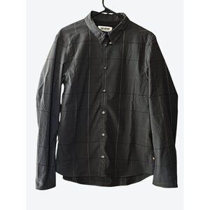 Fjallraven Men's Small Specialized S/F Rider's Flannel Shirt Gray Burgundy Plaid